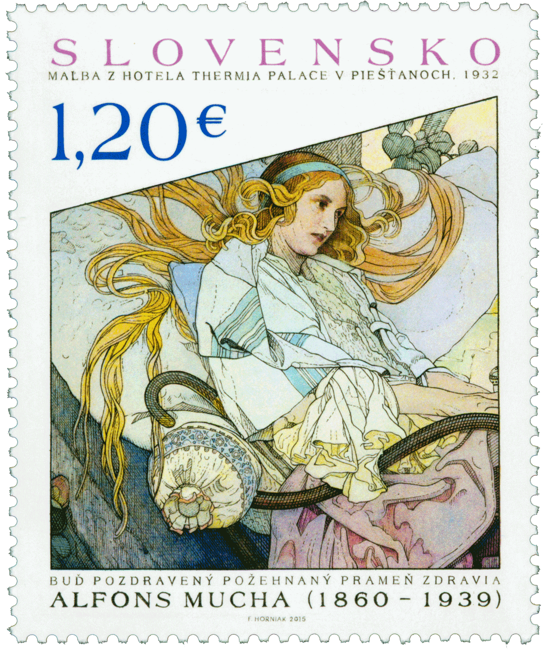602 - ART: Alfons Mucha – Painting from Hotel Thermia Palace in Piešťany