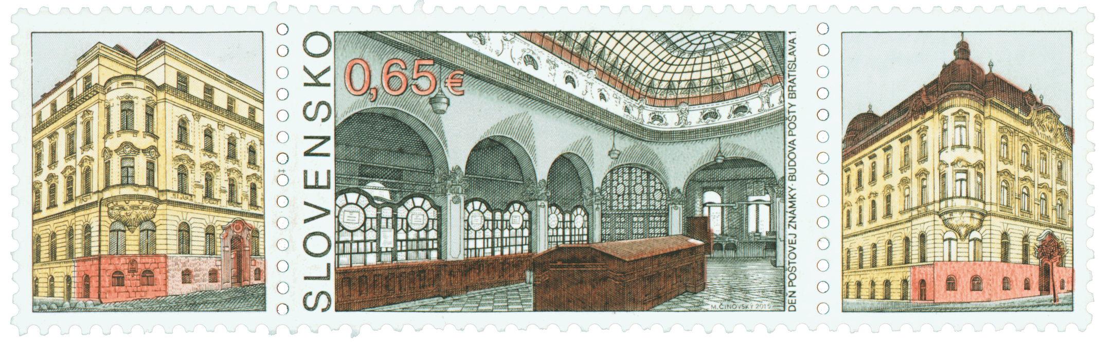 603 - Deň poštovej známky: Budova pošty Bratislava 1