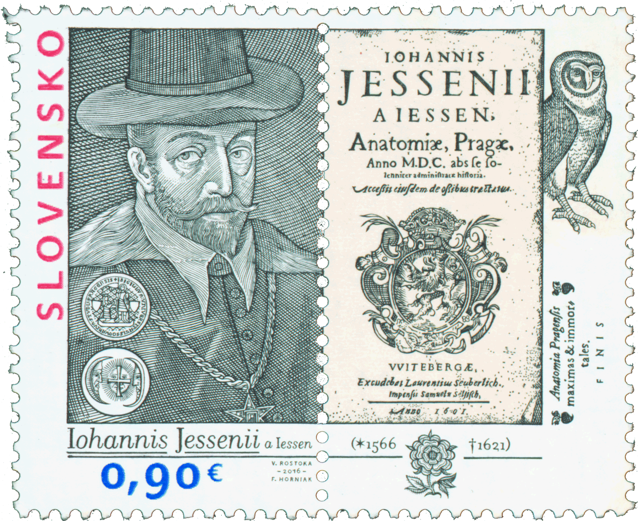 613 - 450<sup>th</sup> Anniversary of the Birth of Jan Jessenius (1566 – 1621): Joint issue with the Czech Republic, Hungary and Poland