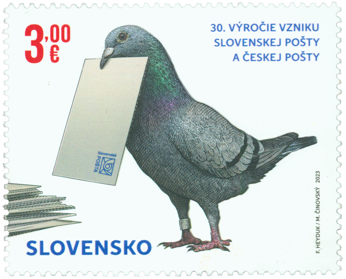803 - A Joint Issue with the Czech Republic: the 30<sup>th</sup> Anniversary of the Establishment of the Czech Post and the Slovak Post