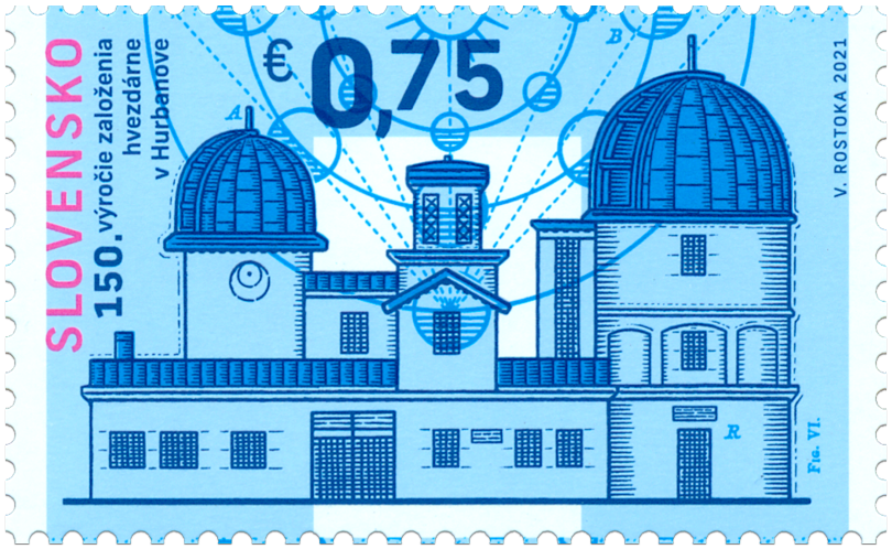 Poštová známka „150. výročie založenia hvezdárne v Hurbanove“