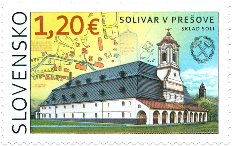 Poštová známka „Technické pamiatky: Solivar v Prešove“