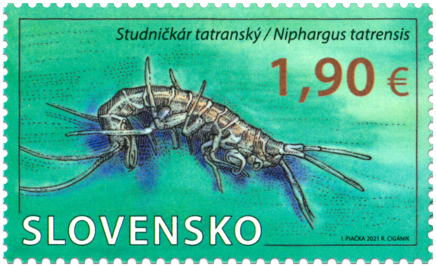 Poštová známka „Ochrana prírody: Demänovská jaskyňa slobody – Studničkár tatranský“