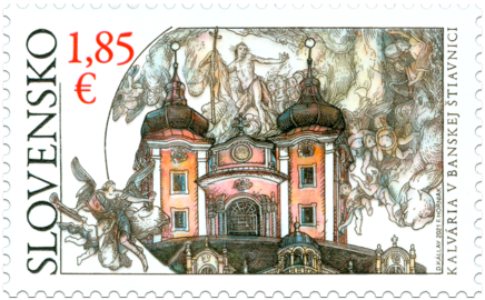 Poštová známka „Krásy našej vlasti: Kalvária v Banskej Štiavnici“