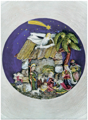 Celinová pohľadnica s natlačenou poštovou známkou „Vianoce 2021: Ľudová fajansa“