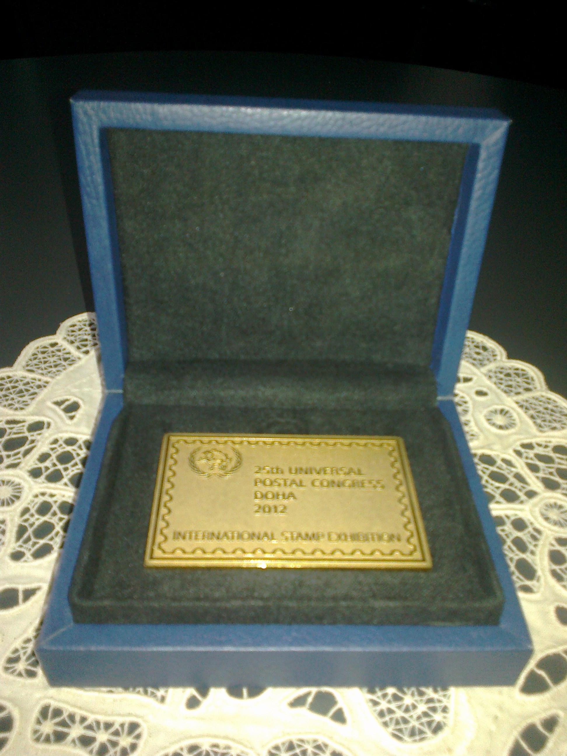 Ocenenie na 25. svetovom poštovom kongrese v Dohe 2012