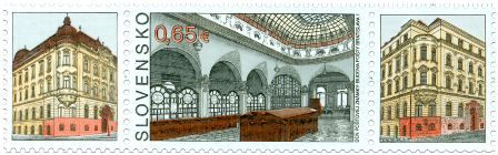 Poštová známka: Budova pošty Bratislava 1