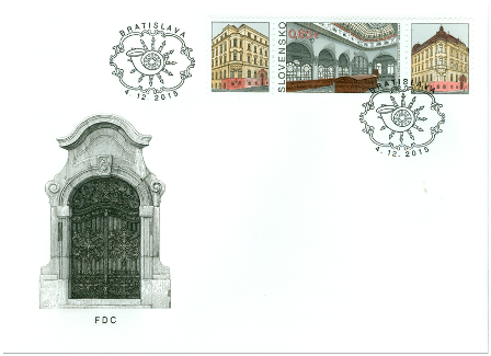 FDC: poštová známka Budova pošty Bratislava 1