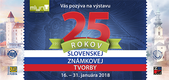 Pozvánka na výstavu „25 rokov slovenskej známkovej tvorby“